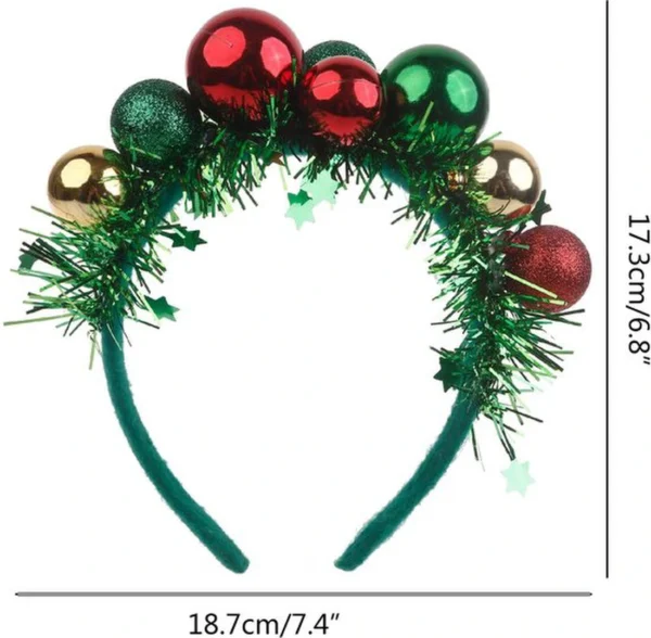 Unyqoos® Feestelijke haarband met kleurrijke ballen voor kerst en nieuwjaar
