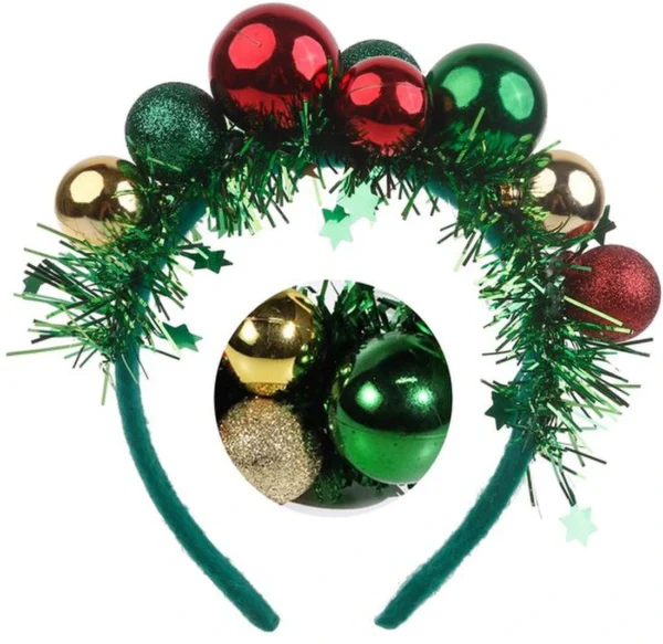 Unyqoos® Feestelijke haarband met kleurrijke ballen voor kerst en nieuwjaar