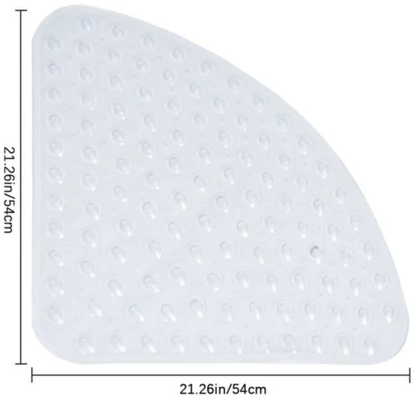 Unyqoos® Transparante antislip badkamerhoekmat met massage-effect en drainagegaten