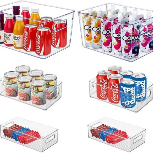 Unyqoos® Transparante en Stapelbare Koelkastorganizers Set van 6 voor Efficiënte Opbergruimte