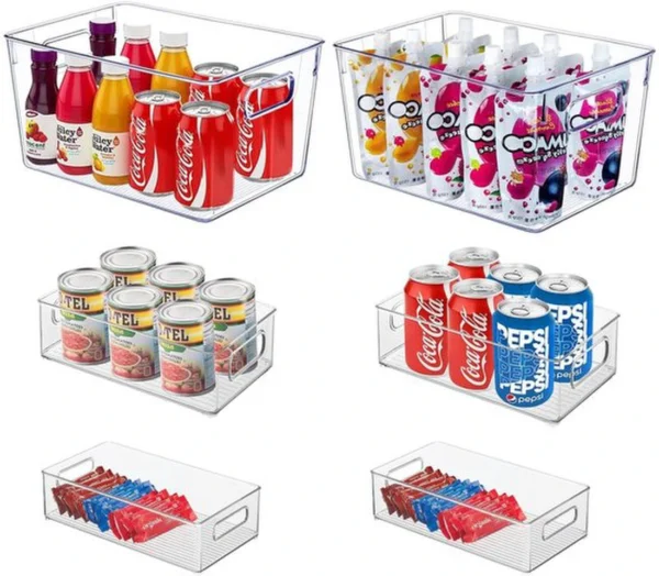 P-87213237045750-20260406100033.webp Unyqoos® Transparante en Stapelbare Koelkastorganizers Set van 6 voor Efficiënte Opbergruimte
