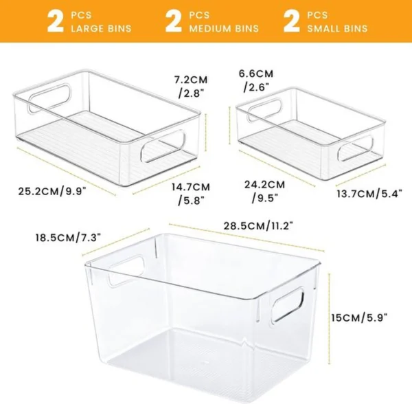 P-87213237045753-20260406100038.webp Unyqoos® Transparante en Stapelbare Koelkastorganizers Set van 6 voor Efficiënte Opbergruimte