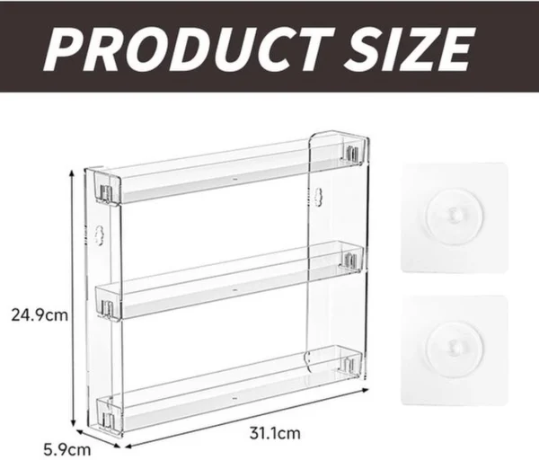 Unyqoos® Transparant acryl wandrek zonder boren voor efficiënte opbergruimte