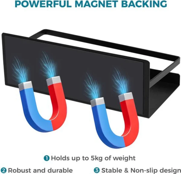 Unyqoos® Multifunctioneel Magnetisch Keukenrek met Haken voor Optimaal Opbergen en Organiseren van Spullen
