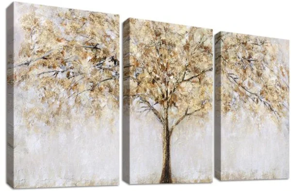 Unyqoos® Drie Delige Canvas Schilderijen Set met Abstracte Boom voor Woondecoratie