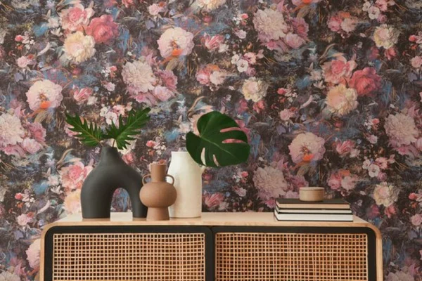 Unyqoos® Kleurrijk bloemenbehang voor diverse kamers met eenvoudige installatie