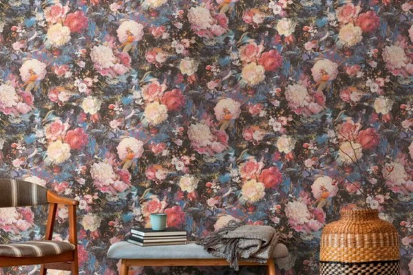 Unyqoos® Kleurrijk bloemenbehang voor diverse kamers met eenvoudige installatie