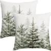 Unyqoos® Set van 2 decoratieve kerstkussenhoezen voor bank en interieurdecoratie