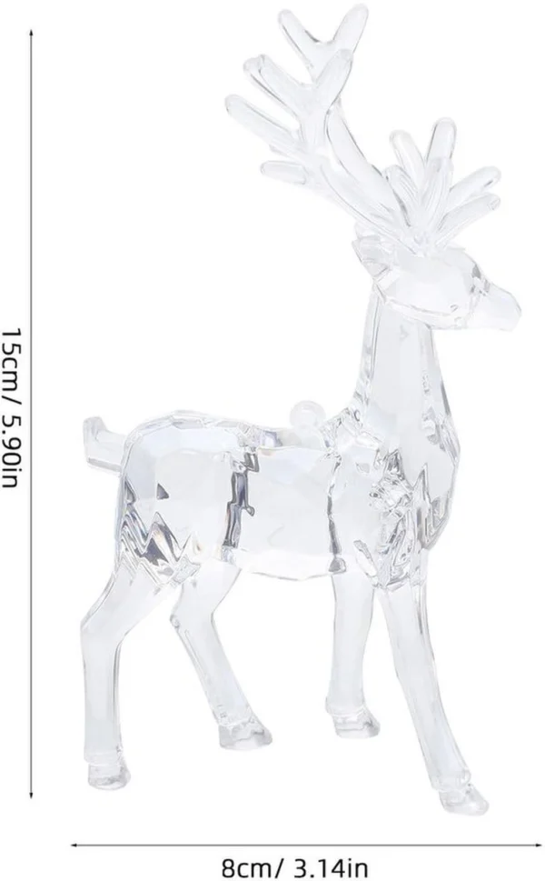 P-87213237097303-20260406092704.webp Unyqoos® Set van 2 Transparante Acryl Rendieren voor Kerst- en Feestdecoratie