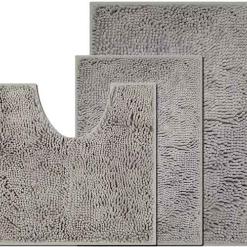 P-87213237116410-20260405135307.webp Unyqoos® Antislip Badkamermat Set van Drie Stuks - Zacht, Waterabsorberend, en Machinewasbaar in Lichtgrijs