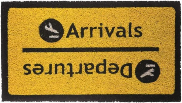 Unyqoos® Stijlvolle en Kleurrijke Deurmat voor Reizigers - Geel Vinyl 70 x 40 cm