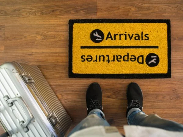 Unyqoos® Stijlvolle en Kleurrijke Deurmat voor Reizigers - Geel Vinyl 70 x 40 cm