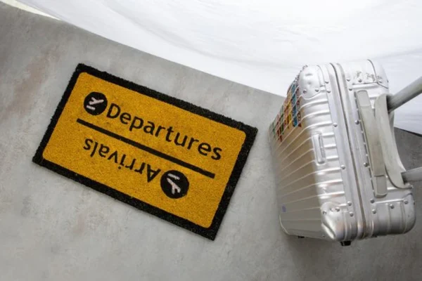 Unyqoos® Stijlvolle en Kleurrijke Deurmat voor Reizigers - Geel Vinyl 70 x 40 cm