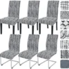 P-87213237134851-20260405184137.webp Unyqoos® Set van 6 rekbare stoelhoezen voor eetkamerstoelen - Wasbaar en universeel voor diverse gelegenheden