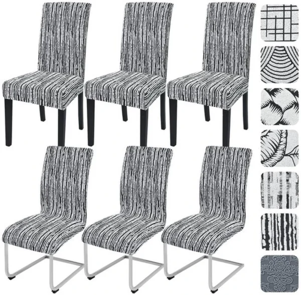 P-87213237134851-20260405184137.webp Unyqoos® Set van 6 rekbare stoelhoezen voor eetkamerstoelen - Wasbaar en universeel voor diverse gelegenheden