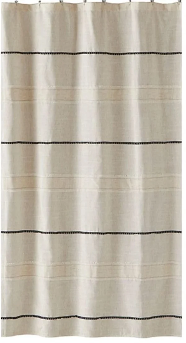 Unyqoos® Elegant Douchegordijn van Linnen en Polyester met Versterkte Ophangogen
