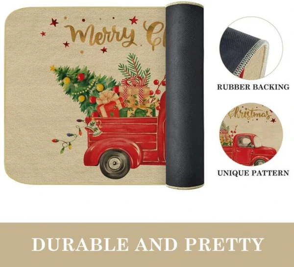 Unyqoos® Kerstdag Vrachtwagenprint Deurmat 43x75 cm Voor Binnen en Buiten