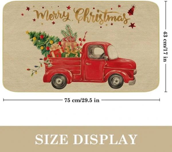 Unyqoos® Kerstdag Vrachtwagenprint Deurmat 43x75 cm Voor Binnen en Buiten