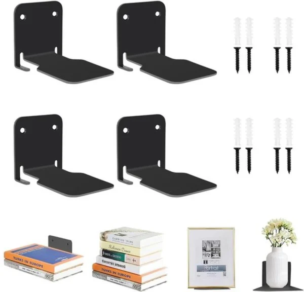 P-87213237153660-20260406081946.webp Unyqoos® Set van 4 onzichtbare zwevende boekenkasten voor stijlvolle wanddecoratie