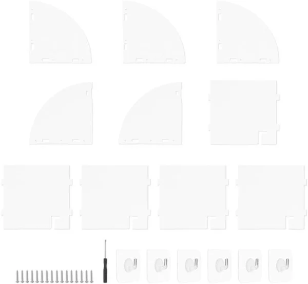 P-87213237153732-20260406081724.webp Unyqoos® Wit hoekrek met vijf niveaus voor stijlvolle wandmontage en decoratie