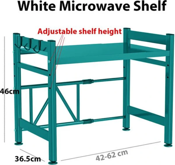 Unyqoos® Uitschuifbaar keukenrek met twee niveaus en haken voor extra opbergruimte