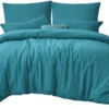 P-87213237172230-20260405104810.webp Unyqoos® Zachte en ademende turquoise beddengoedset van microvezel voor elk seizoen