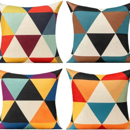 P-87213237181900-20260406113853.webp Unyqoos® Set van 4 kleurrijke kussenhoezen voor buiten en binnen met geometrisch patroon