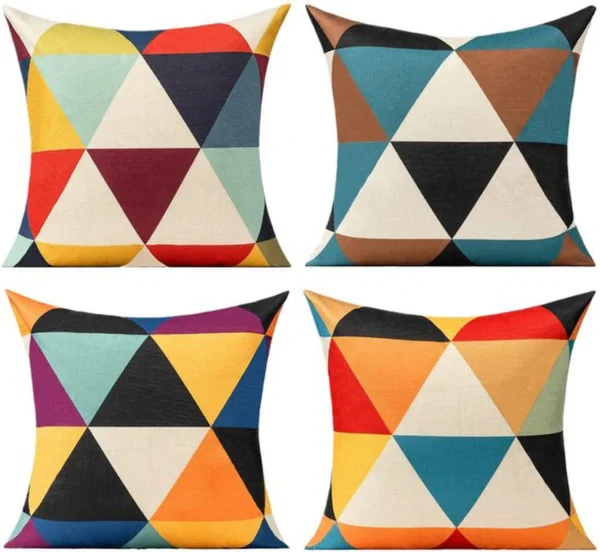 P-87213237181900-20260406113853.webp Unyqoos® Set van 4 kleurrijke kussenhoezen voor buiten en binnen met geometrisch patroon