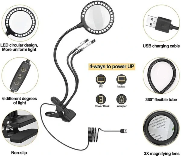 P-87213237238976-20260331100649.webp Unyqoos® Verstelbaar vergrootglas met LED-verlichting en klem voor diverse hobbyprojecten