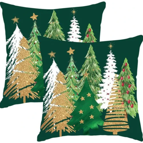 P-87213237240160-20260406113941.webp Unyqoos® Set van 2 decoratieve kerstkussenhoezen met boerderijthema voor feestelijke sfeer