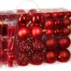 Unyqoos® Complete set van 101 kerstballen met piek voor feestelijke boomdecoratie