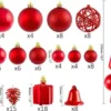 Unyqoos® Complete set van 101 kerstballen met piek voor feestelijke boomdecoratie
