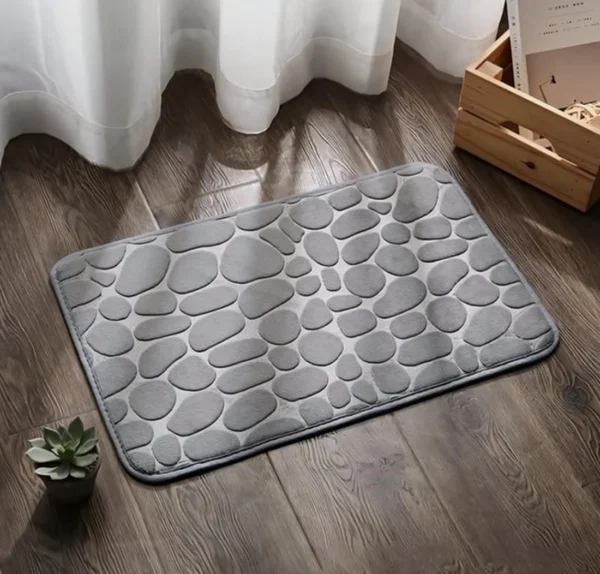 Unyqoos® Luxe badkamer mat met 3D steenpatroon voor een stijlvol interieur