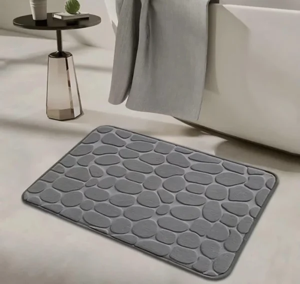 Unyqoos® Luxe badkamer mat met 3D steenpatroon voor een stijlvol interieur