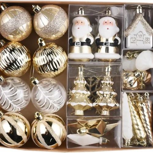 Unyqoos® Luxe set van 40 onbreekbare witgouden kerstballen voor sfeervolle decoratie
