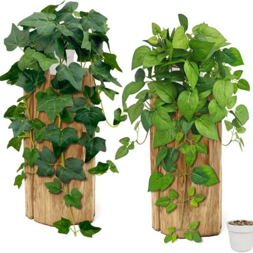 Unyqoos® Set van drie decoratieve kunsthangplanten met pot voor binnen en buiten