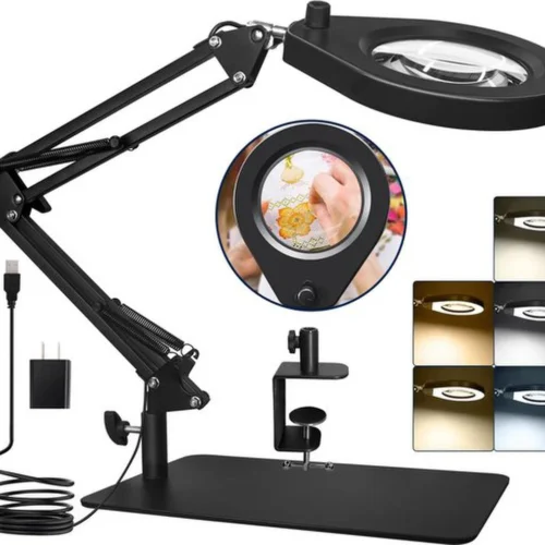 Unyqoos® Dimbare LED-vergrootlamp met verstelbare zwenkarm en sterke klem
