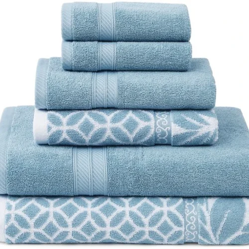 P-87213237283970-20260405184356.webp Unyqoos® Zachte en luxe jacquard handdoekenset van 100% gekamd katoen voor badkamer