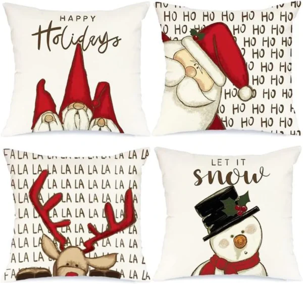P-87213237322640-20260406112038.webp Unyqoos® Set van 4 decoratieve kerstkussenslopen voor woonkamer en slaapkamer