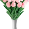 P-87213237327450-20260405141532.webp Unyqoos® Set van 15 Kunsttulpen met Keramische Vaas voor Decoratie en Sfeer