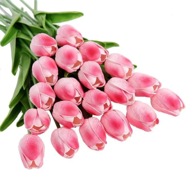 P-87213237327456-20260405141551.webp Unyqoos® Set van 15 Kunsttulpen met Keramische Vaas voor Decoratie en Sfeer