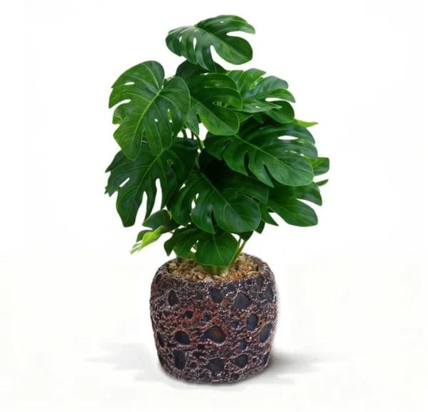 Unyqoos® Decoratieve kunstplant Monstera met stenen pot voor huisdecoratie