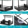 Unyqoos® Multifunctioneel Metalen Keuken- en Badkamer Opbergrek met Lade, Set van 2, Zwart