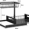 Unyqoos® Multifunctioneel Metalen Keuken- en Badkamer Opbergrek met Lade, Set van 2, Zwart