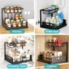 Unyqoos® Multifunctioneel Metalen Keuken- en Badkamer Opbergrek met Lade, Set van 2, Zwart