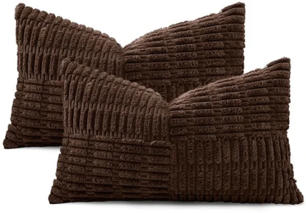 P-87213237342685-20260406112056.webp Unyqoos® Set van 2 zachte corduroy kussenslopen met gestreept design voor woondecoratie