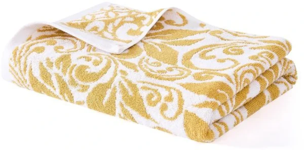 Unyqoos® Luxe 6-delige handdoekenset met omkeerbaar jacquard ontwerp in goud