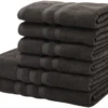 P-87213237379550-20260405184603.webp Unyqoos® Zachte en absorberende 6-delige handdoekenset van 100% katoen in antraciet