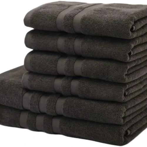 P-87213237379550-20260405184603.webp Unyqoos® Zachte en absorberende 6-delige handdoekenset van 100% katoen in antraciet