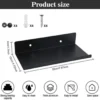 P-87213237386001-20260406081300.webp Unyqoos® Zwarte metalen zwevende wandrekken voor veelzijdige opbergruimte thuis